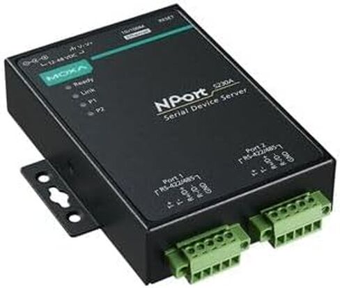 MOXA NPort 5230A-T 2 Port Device Server, 10/100M Ethernet, RS-422/485, Terminal Block, 15KV ESD, 0.5KV Serial Surge, 12~48VDC, -40~75C in Saudi Arabia