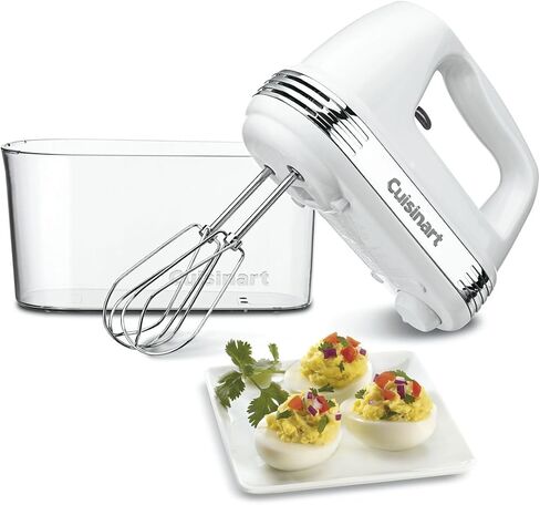 ميزة الطاقة Cuisinart HM-90S بالإضافة إلى الخلاط المحمول بنسبة 9 سرعات مع حالة تخزين ، أبيض (متجدد) in Kuwait