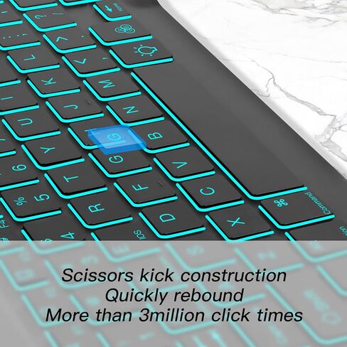 XIWMIX Ultra-Slim Wireless Bluetooth Keyboard - 7 Colors Backlit Universal Rechargeable Keyboard Compatible with iPad Pro/iPad Air/iPad 9.7/iPad 10.2/iPad mini and Other iOS Android Windows Devices in Saudi Arabia