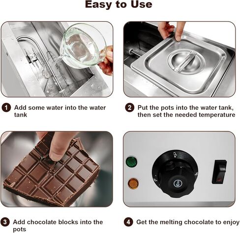 3 Tanks Chocolate Melting Machine Commercial,Chocolate Tempering Machine with Lid, Stainless Steel Electric Chocolate Melting Pot for Cheese, Chocolate, 1200 W in Saudi Arabia