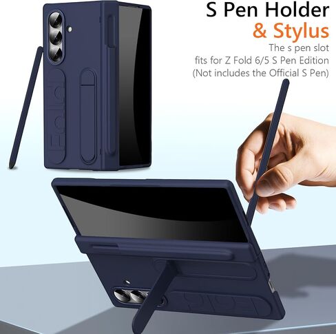 حزام الإصبع لـ Samsung Galaxy Z Fold 7 Case with S Pen Holder & Stylus ، Z Fold 7 حالة حزام يدوية مدمجة in Kuwait