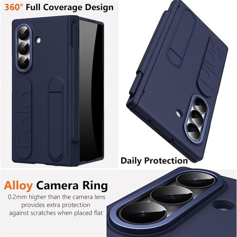 حزام الإصبع لـ Samsung Galaxy Z Fold 7 Case with S Pen Holder & Stylus ، Z Fold 7 حالة حزام يدوية مدمجة in Kuwait
