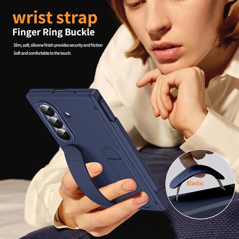 حزام الإصبع لـ Samsung Galaxy Z Fold 7 Case with S Pen Holder & Stylus ، Z Fold 7 حالة حزام يدوية مدمجة in Kuwait