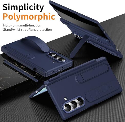 حزام الإصبع لـ Samsung Galaxy Z Fold 7 Case with S Pen Holder & Stylus ، Z Fold 7 حالة حزام يدوية مدمجة in Kuwait