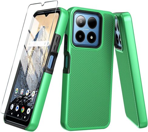 for Boost Summit 5G Case with Tempered Glass Screen Protector,Dual Layer Heavy Duty Shockproof Protection (Boost Summit 5G,Black) in Saudi Arabia