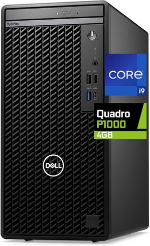 Dell 7020 Optiplex Tower Computer, Intel Core i9-12900K, 64GB RAM, 2TB NVMe SSD, Nvidia Quadro P1000 4GB, DisplayPort, HDMI, USB C, DVDRW, Built in WiFi, Bluetooth, Windows 11 Pro, Desktop, Black in Saudi Arabia