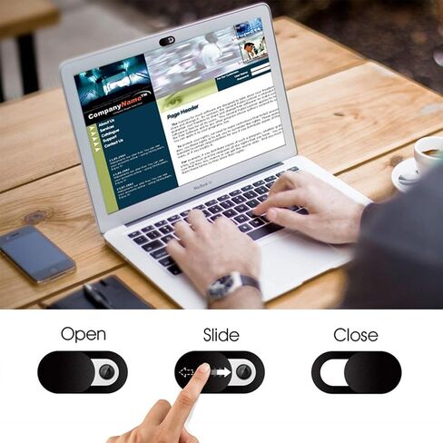 Webcam Cover Slide(6 PCS), Ultra Thin Camera Cover Slide for Camera Privacy Cover Slide for Laptop/Cell Phone/iPad/PC/Tablet, Great for Protect Your Privacy and Security - Black in Saudi Arabia