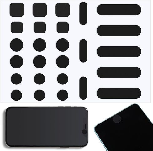 26PCS Universal Webcam Covers Laptop Camera Cover Privacy Protection Accessory - 6 Sizes for Every Size Webcam on Any Device, Great for Privacy - Black in Saudi Arabia