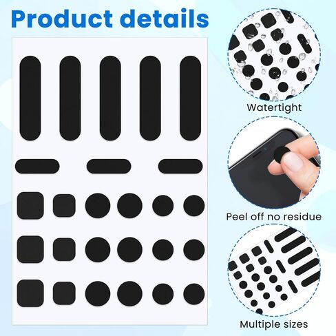 26PCS Universal Webcam Covers Laptop Camera Cover Privacy Protection Accessory - 6 Sizes for Every Size Webcam on Any Device, Great for Privacy - Black in Saudi Arabia