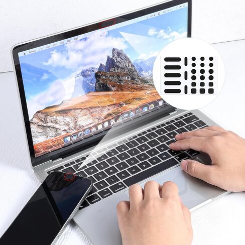 26PCS Universal Webcam Covers Laptop Camera Cover Privacy Protection Accessory - 6 Sizes for Every Size Webcam on Any Device, Great for Privacy - Black in Saudi Arabia