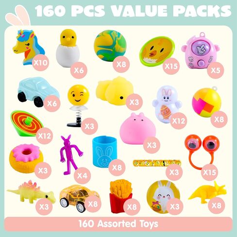 JOYIN 160 PCS Prefilled Easter Eggs with Assorted Toys, Stuffed Egg Hunt Supplies, Basket Stuffers Fillers, Classroom Prizes, Party Favors in Saudi Arabia