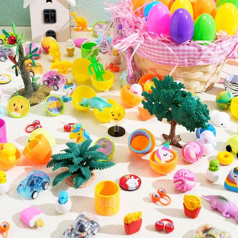 JOYIN 160 PCS Prefilled Easter Eggs with Assorted Toys, Stuffed Egg Hunt Supplies, Basket Stuffers Fillers, Classroom Prizes, Party Favors in Saudi Arabia