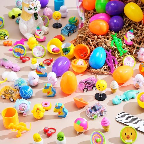 JOYIN 160 PCS Prefilled Easter Eggs with Assorted Toys, Stuffed Egg Hunt Supplies, Basket Stuffers Fillers, Classroom Prizes, Party Favors in Saudi Arabia