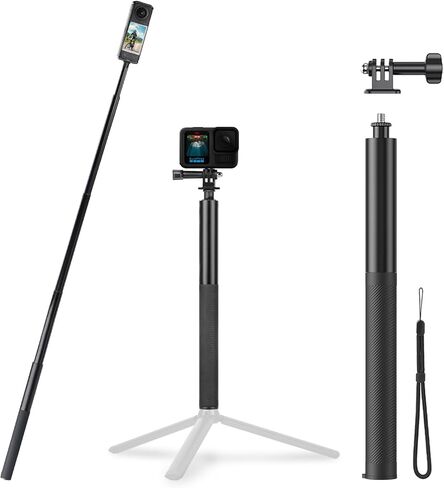 53 "عصا صور شخصية غير مرئية لـ Insta360 x5 x4 ، موسعة مونوبود المدمجة الصلبة الثقيلة ل DJI Osmo 360 ، لإكسسوارات Insta 360 X4 x3 x2 x (مع محول Go Pro وحزام معصم) in Saudi Arabia