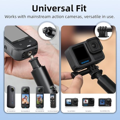 53 "عصا صور شخصية غير مرئية لـ Insta360 x5 x4 ، موسعة مونوبود المدمجة الصلبة الثقيلة ل DJI Osmo 360 ، لإكسسوارات Insta 360 X4 x3 x2 x (مع محول Go Pro وحزام معصم) in Saudi Arabia