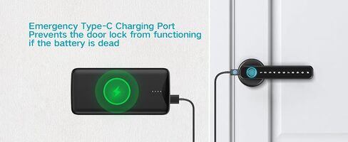 مقبض الأبواب الذكي - بصمات المفاتيح البيومترية ولوحة المفاتيح ، Deadbolt المقاومة للماء ، التحكم في تطبيق Bluetooth ، قفل تلقائي للمنزل ، الفندق ، المكتب ، الشقة in Kuwait