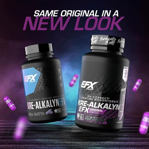 مسحوق EFX Sports Kre-Alkalyn EFX | مكمل مسحوق الكرياتين مونوهيدراتي الصحيح لدرجة الحموضة | القوة ونمو العضلات والأداء | 66 حصة (بدون نكهة) in Kuwait