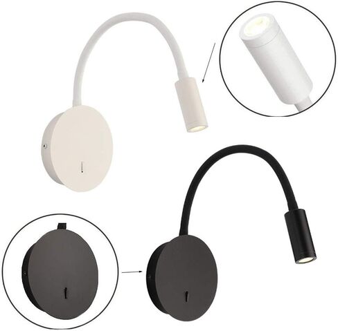 مرن groenseck الجدار أضواء القراءة مصباح السرير مع التبديل 3W LED SPOTLAMP التصميم الحد الأدنى قابلة للتعديل الجدار الداخلي ضوء غرفة نوم غرفة المعيشة أضواء داخلية الجدار in Saudi Arabia