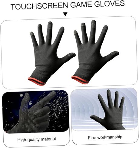 BESPORTBLE 2Pcs Mobile Touchscreen Game Gloves Thin and Breathable Outdoor Climbing Gloves for Gaming Elastic Fit Non Slip Design for Phone Touch Screen Use in Saudi Arabia