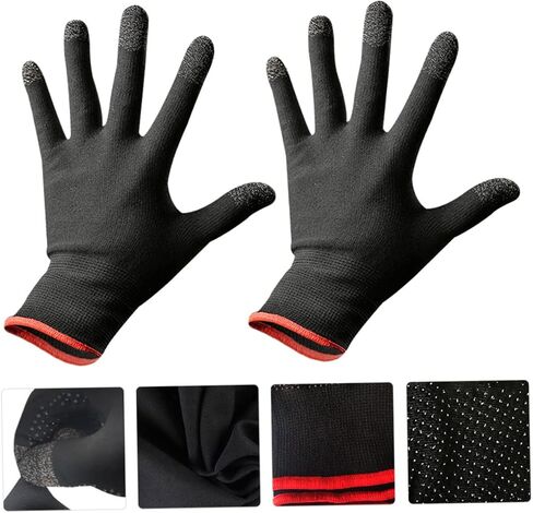 BESPORTBLE 2Pcs Mobile Touchscreen Game Gloves Thin and Breathable Outdoor Climbing Gloves for Gaming Elastic Fit Non Slip Design for Phone Touch Screen Use in Saudi Arabia