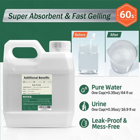 Pee Powder Gel - 2/4lb سريع 60 ثانية من الامتصاص والرائحة المحايدة للمراحيض المحمولة ، والتخييم ، والضروريات في الهواء الطلق in Kuwait