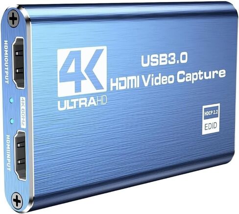4K HDMI to USB3.0 Capture Card,1080P 60FPS, Audio Video Capture Card for Game Capture Card Nintendo Switch Streaming Work with PS4/PS5/PC/OBS/Camera/Xbox (Black) in Kuwait