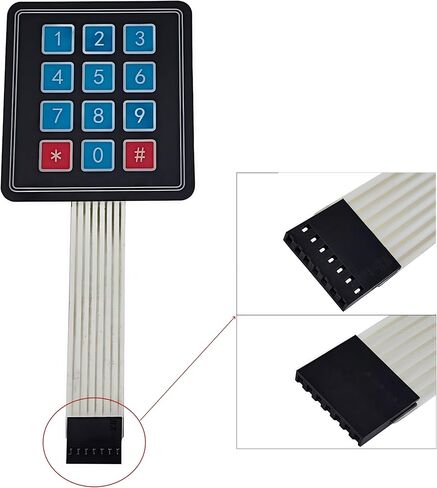 6pcs 3x4 لوحة المفاتيح 12 مفتاح المصفوفة مفتاح تبديل الغشاء 7pin 12 لوحة مفاتيح ممتدة in Kuwait
