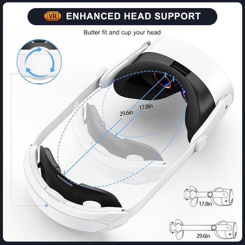 Adjustable Comfort Head Strap for Meta Quest 3S/Quest 3/Quest 2 - Elite Strap Replacement for Enhanced Support, Reduced Pressure & VR Gaming Immersion (T4 Quest 3S/Quest 3/Quest 2 Head Strap) in Kuwait