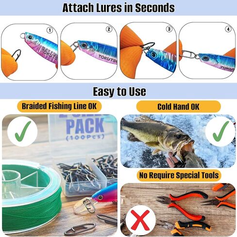 Fishing Quick Change Clips Topwater Speed Clips Crankbaits Quick Snaps Fishing Speed Power Clip Stainless Saltwater Freshwater 100pcs Black in Kuwait