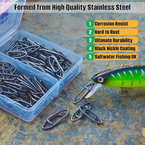 Fishing Quick Change Clips Topwater Speed Clips Crankbaits Quick Snaps Fishing Speed Power Clip Stainless Saltwater Freshwater 100pcs Black in Kuwait