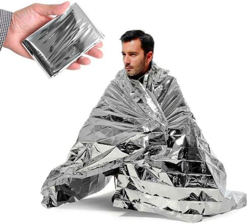 Emergency Mylar Blankets(62"x82"), Large Thermal Blankets for Outdoor, Hiking, Camping, Survival, Bug Out Bag, Silver in Saudi Arabia
