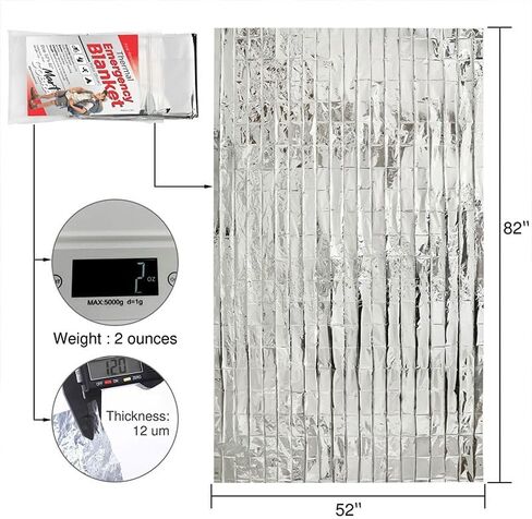 Emergency Mylar Blankets(62"x82"), Large Thermal Blankets for Outdoor, Hiking, Camping, Survival, Bug Out Bag, Silver in Saudi Arabia
