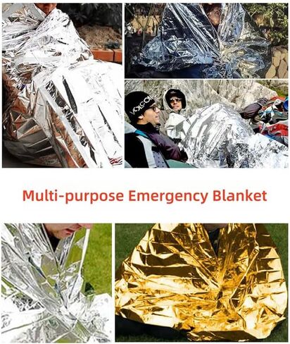 Emergency Mylar Blankets(62"x82"), Large Thermal Blankets for Outdoor, Hiking, Camping, Survival, Bug Out Bag, Silver in Saudi Arabia