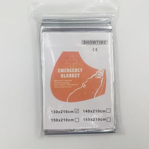 Dual-Sided Silver Emergency Blanket - 51" x 83" - Lightweight and Compact for First Aid and Outdoor Activities in Saudi Arabia