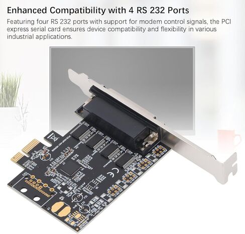 PCIe R232 Serial Adapter Card, 4 Port RS232 PCI Express Serial Card with ASIX AX99100 Chip, Supports 7 8 10 11, in Saudi Arabia