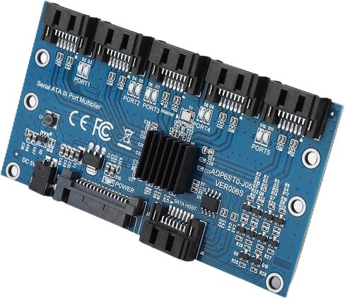 Yctze 3.0 1 to 5 Ports Hard Disk Adapter Converter with 6Gbps Interface, Multiplier Riser Support PM, Expansion Card for Port Multiplier in Saudi Arabia