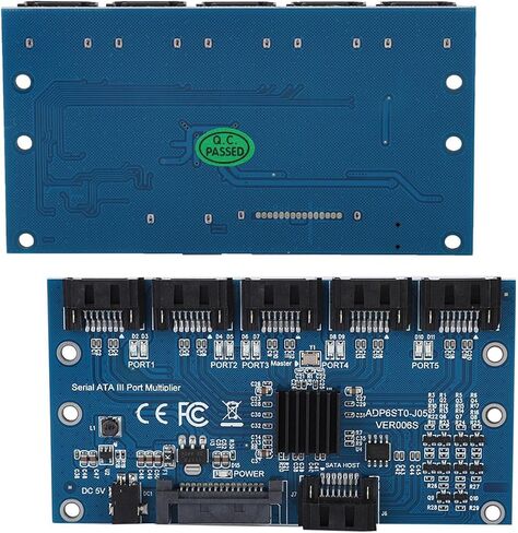 Yctze 3.0 1 to 5 Ports Hard Disk Adapter Converter with 6Gbps Interface, Multiplier Riser Support PM, Expansion Card for Port Multiplier in Saudi Arabia
