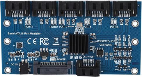 Yctze 3.0 1 to 5 Ports Hard Disk Adapter Converter with 6Gbps Interface, Multiplier Riser Support PM, Expansion Card for Port Multiplier in Saudi Arabia