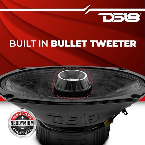DS18 2X PRO-ZT69 6x9 بوصة 2 Way Pro Audio Midio Medio Medio مع مكبرات الصوت المدمجة في الرصاص ، 4 أوهام ، 550 واط كحد أقصى ، 275W RMS-شواية Mesh Mesh Black Mesh (2 مكبرات صوت) in Saudi Arabia