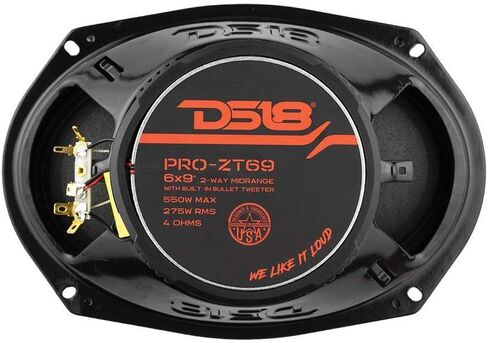DS18 2X PRO-ZT69 6x9 بوصة 2 Way Pro Audio Midio Medio Medio مع مكبرات الصوت المدمجة في الرصاص ، 4 أوهام ، 550 واط كحد أقصى ، 275W RMS-شواية Mesh Mesh Black Mesh (2 مكبرات صوت) in Saudi Arabia