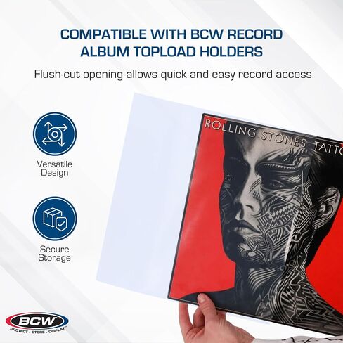 BCW 12 بوصة الأكمام سجل الفينيل الخارجي-50 حزمة | الأكمام سجل الفينيل | 3 ميل حماية البولي إيثيلين in Saudi Arabia