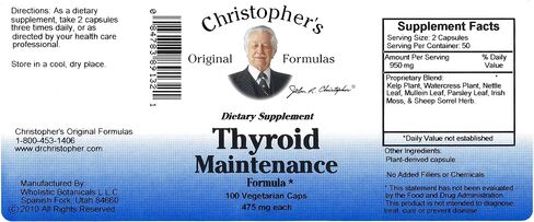 Dr. Christopher's Original Formulas Thyroid Maintenance Formula Capsules, 100 Count (Pack of 2) in Saudi Arabia