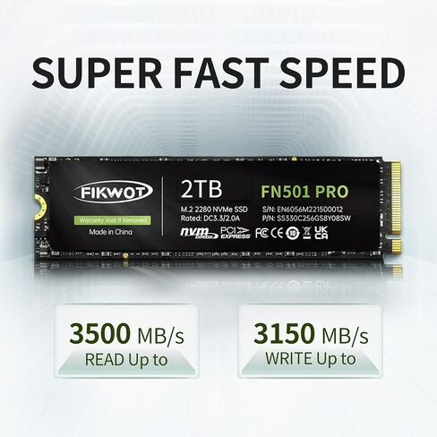 FX550 NVMe SSD 2TB M.2 SSD PCIe 3.0×4, Read Up to 3,500 MB/s, M2 2280 Internal Soild State Drive, Compatible with Desktop, Laptop and Mini PC, QLC NAND Flash in Kuwait