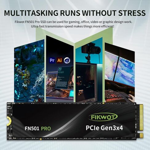 FX550 NVMe SSD 2TB M.2 SSD PCIe 3.0×4, Read Up to 3,500 MB/s, M2 2280 Internal Soild State Drive, Compatible with Desktop, Laptop and Mini PC, QLC NAND Flash in Kuwait