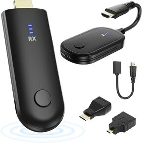 2025 Upgraded Wireless HDMI Transmitter and Receiver 4K, 2160P 30Hz, 165 FT/50M, Ultra HD Video Output, Plug&Play 5G+2.4G for Video and Audio to Monitor from PC/Projector/TV Box in Saudi Arabia