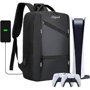 Gaming Travel Backpack for PS5/PS5 Slim, Protective Carrying Case Storage Bag Compatible with PlayStation 5 Console with USB Port for Game Disc, Controllers and More Gaming Accessories in Saudi Arabia