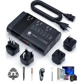 500W محول جهد موجة جيبية نقية الولايات المتحدة إلى أوروبا ، محول 220 فولت إلى 110 فولت للسفر الأوروبي ، محول محول الطاقة كومبو PD ل CPAP Fordener in Kuwait