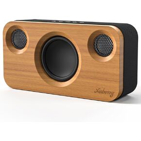 Portable Bluetooth Speaker with Deep Bass, 40W(Peak),Bluetooth 5.3,15-Hour Playtime, AUX, TF Card, 2 Way Stereo Sound Wood Home Audio for Indoor, Party, Outdoor, Camping in Kuwait