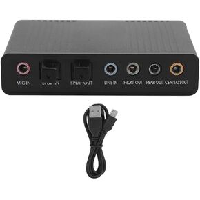 Audio Adapter, USB 5.1 Computer External Sound Card Audio Adapter for Karaoke Recording 6 Channel Optical S/PDIF Audio Sound Card Adapter for PC Laptop Recording Compatible with Win10/8/7/ XP in Saudi Arabia