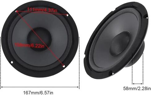 6 Inch 600W 2-Way Full Range Frequency Automotive Audio Loudspeaker Heavy Mid-bass Speaker(1PC 6inch 600w) in Kuwait